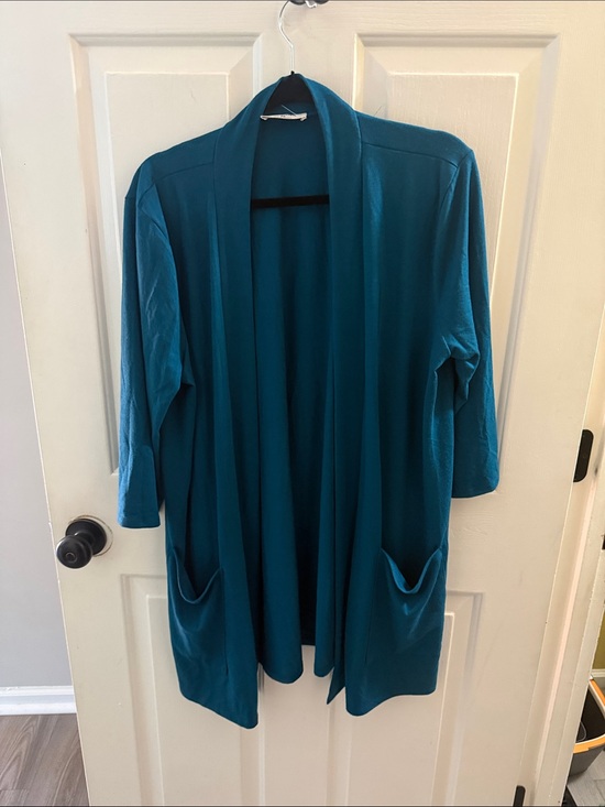 Zenana Outfitters Tops - Zenana Outfitters Teal Open-Front Cardigan